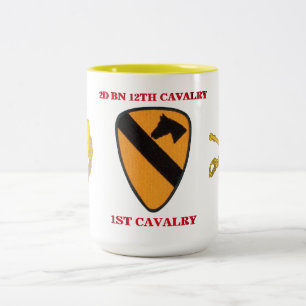 Taza Bicolor 2do CABALLERÍA de la 12ma CABALLERÍA del BATALL