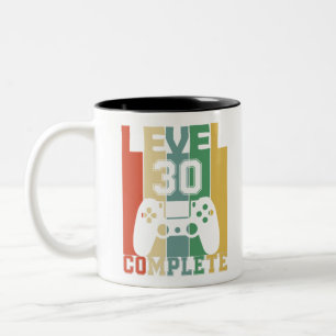 Taza Bicolor 30 años Nivel de jugador 30 cumpleaños Retro compl
