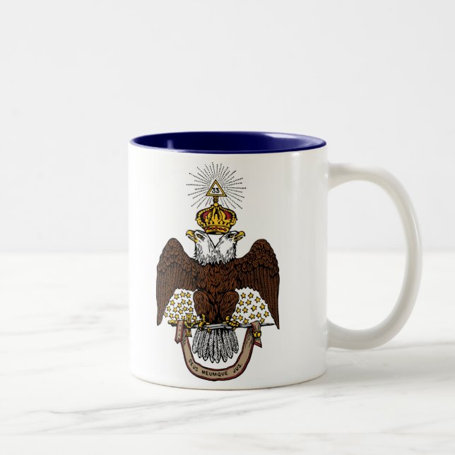 Taza Bicolor 33ro Rito escocés Brown Eagle del grado (Derecha)