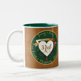 Taza Bicolor 3.ᵉʳ Boda Aniversario Cuero de dos tonos café Mu