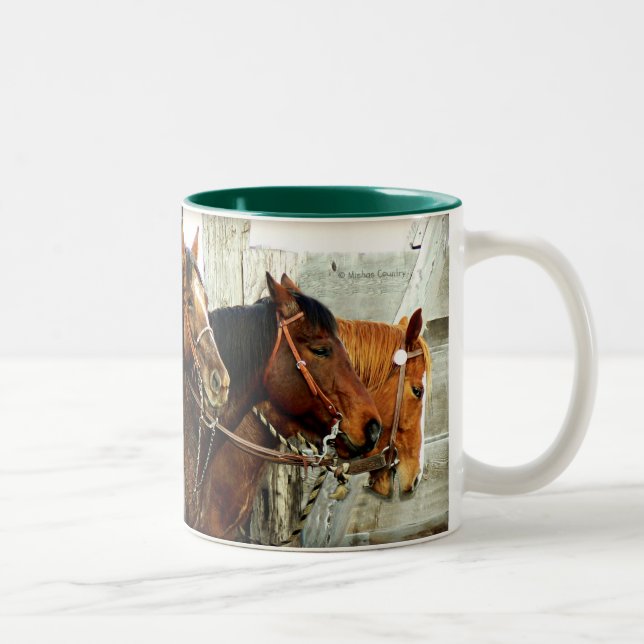 Taza Bicolor 3 cabezas de caballo (Derecha)