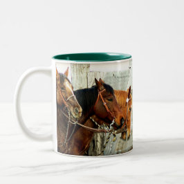 Taza Bicolor 3 cabezas de caballo
