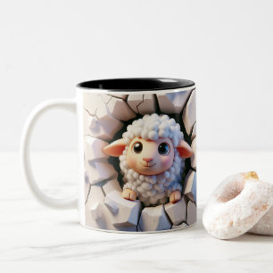 Taza Bicolor 3.D Bebé Cacao Caliente Coffee Animales