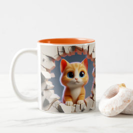 Taza Bicolor 3.D Bebé Cute Kitten Coffa Caliente Animales
