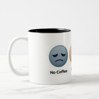 Taza Bicolor 3 Estados de Ánimo del Café Diseño Divertido para