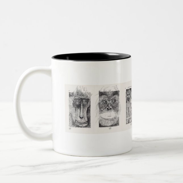 Taza Bicolor 3 monos 2x año mono 2016 Mug (Izquierda)