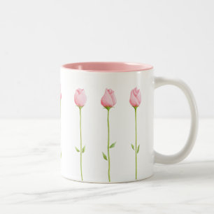 Taza Bicolor 3 Rosebudos rosas
