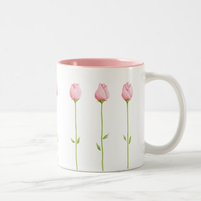 Taza Bicolor 3 Rosebudos rosas (Derecha)