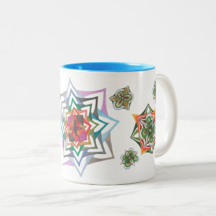 Taza Bicolor 3- y 4-Leaf Clover Floral Art Mug