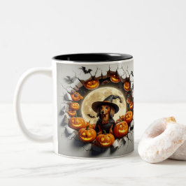 Taza Bicolor 3D Halloween Dog Breeds Halloween Mugs, Tea/Coffee