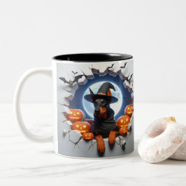 Taza Bicolor 3D Halloween Dog Breeds Halloween Mugs, Tea/Coffee