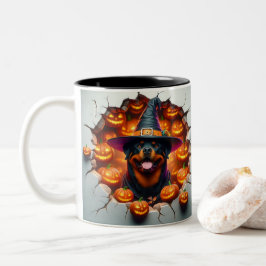 Taza Bicolor 3D Halloween Dog Breeds Halloween Mugs, Tea/Coffee