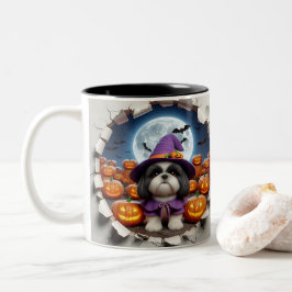 Taza Bicolor 3D Halloween Dog Breeds Halloween Mugs, Tea/Coffee