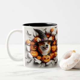 Taza Bicolor 3D Halloween Dog Breeds Halloween Mugs, Tea/Coffee