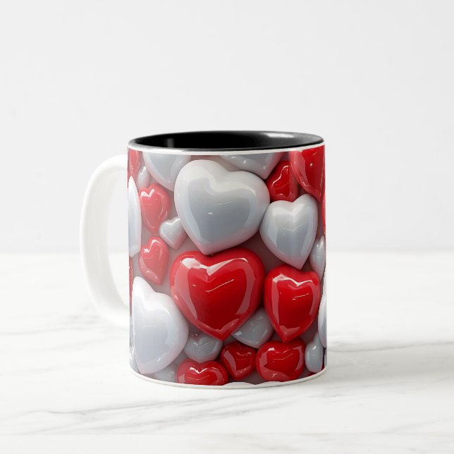 Taza Bicolor 3D Pink heart (Anverso izquierdo)