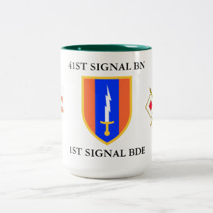 TAZA BICOLOR 41.ª BATTALIÓN DE SEÑALES BRIGADA DE SEÑALES D