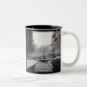 Taza Bicolor 46:10 del salmo - escena del invierno