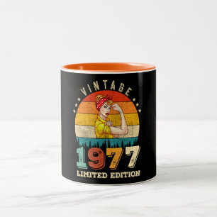 Taza Bicolor 46 años de edad 1977 Vintage Women Regalo de cumpl