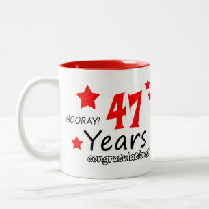Taza Bicolor 47° aniversario, 47 años de aniversarios Bodas