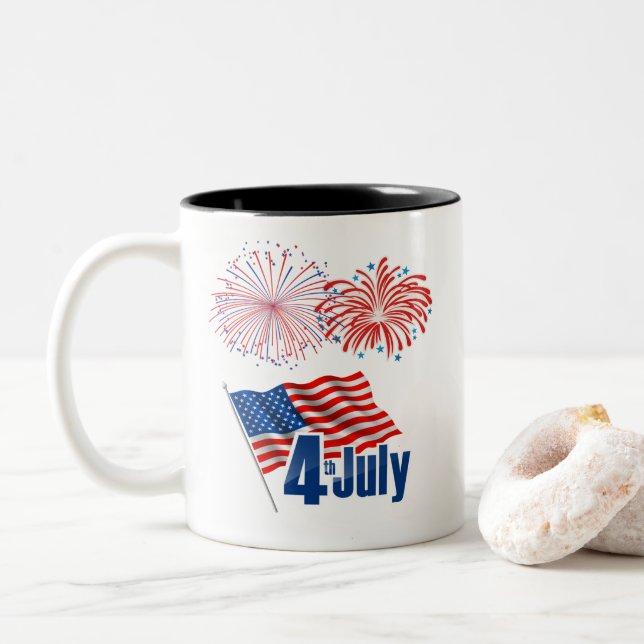 Taza Bicolor 4 de julio (Con donut)