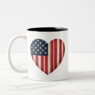 Taza Bicolor 4 de julio Bandera Americana Patriótica USA Star S
