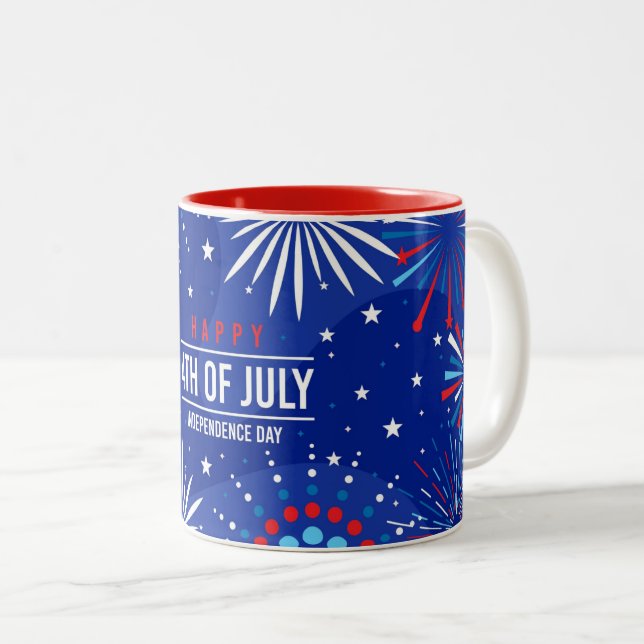 Taza Bicolor 4 de julio Café Mug (Anverso derecho)