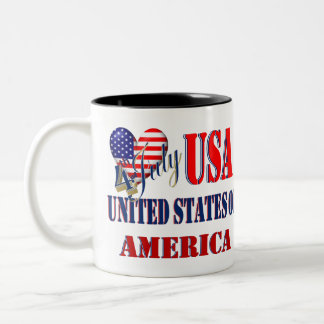 Taza Bicolor 4 de julio la camiseta clásica de los Estados Unid