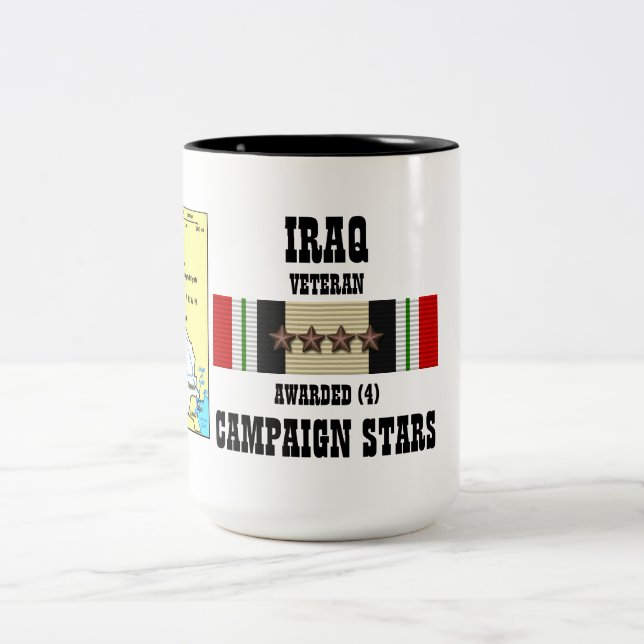 TAZA BICOLOR 4 ESTRELLAS DE CAMPAÑA IRAQ VETERAN (Centro)
