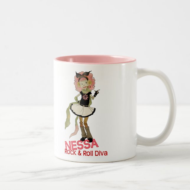 Taza Bicolor 4 pequeños monstruos - Nessa (Derecha)