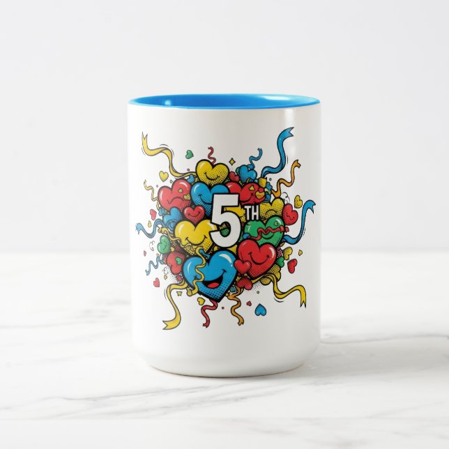Taza Bicolor 5º Aniversario Colorido (Centro)
