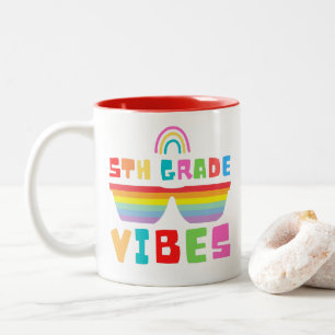 Taza Bicolor 5º Grado Vibes De Vuelta Al Profesor Y Estudiante 