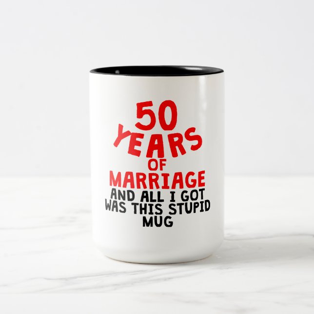 Taza Bicolor 50 años de boda (Centro)
