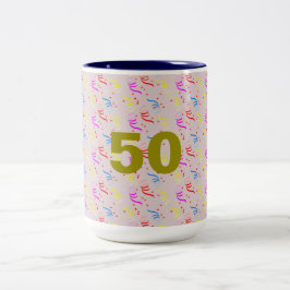 Taza Bicolor 50 años y Confetti