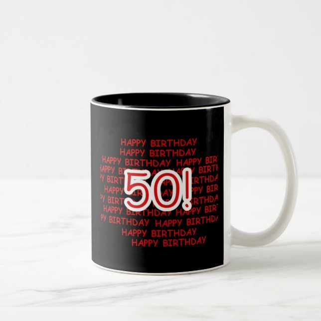 Taza Bicolor 50.o cumpleaños feliz (Derecha)