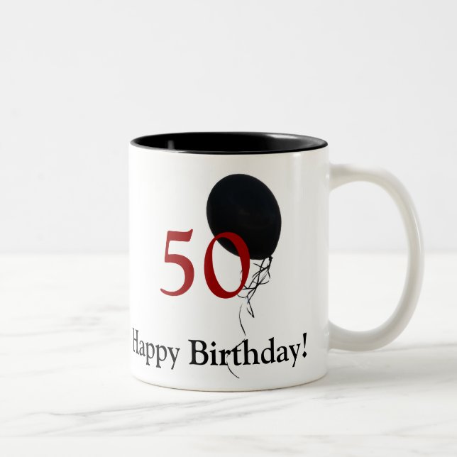 Taza Bicolor 50.o cumpleaños feliz (Derecha)