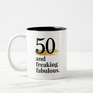 Taza Bicolor 50 y fabuloso cumpleaños de cualquier edad