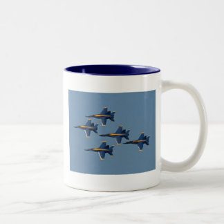 Taza Bicolor 5 ángeles azules