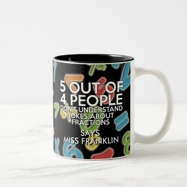 Taza Bicolor 5 De Cada 4 Personas Divertidas Matemáticas (Derecha)