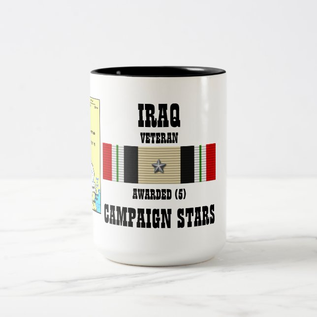 TAZA BICOLOR 5 ESTRELLAS DE CAMPAÑA IRAQ VETERAN (Centro)