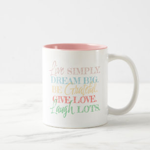Taza Bicolor 5 Recordatorios Diarios: Palabras Inspiradoras de