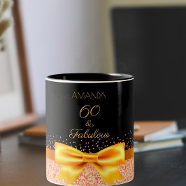Taza Bicolor 60.º nombre del arco elegante de oro negro