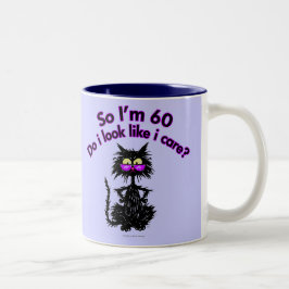 Taza Bicolor 60.o Regalos del gato del cumpleaños