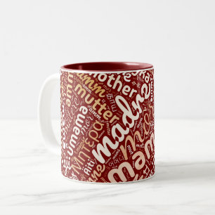 Taza Bicolor 60 palabras para "madre" en diferentes idiomas
