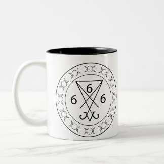 Taza Bicolor 666 Lucifers sigil Black