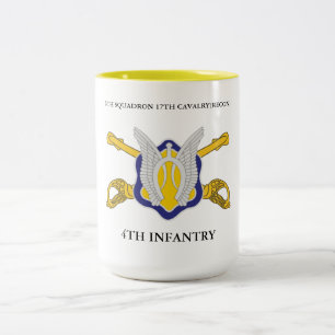TAZA BICOLOR 6.ª CUADRONA 17ª CAVALRIA RECON 4ª INFANTERÍA 