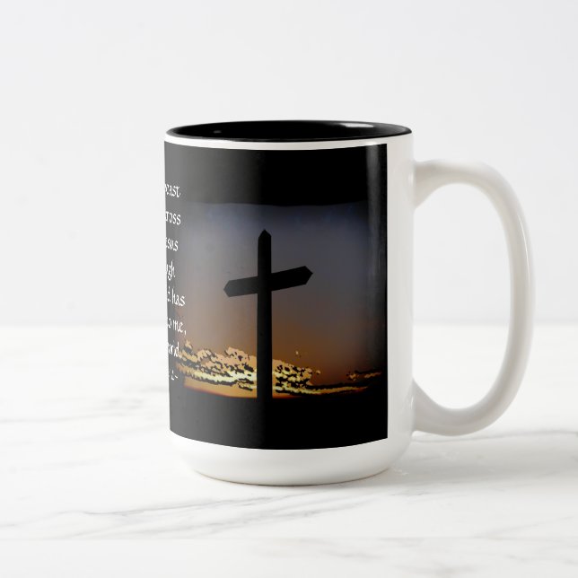 Taza Bicolor 6:14 de Galatians (Derecha)