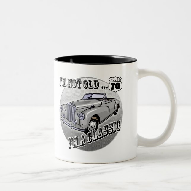 Taza Bicolor 70.o Camisetas y regalos del cumpleaños (Derecha)