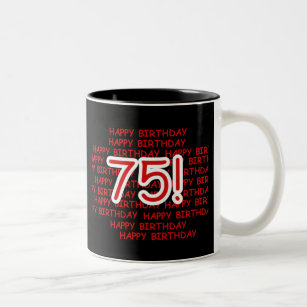 Taza Bicolor 75.o cumpleaños feliz