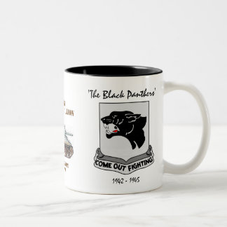 Taza Bicolor 761o BATALLÓN del TANQUE, PANTERAS NEGRAS, WW II