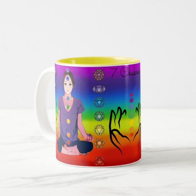 Taza Bicolor 7 chakras de 12 x 12" (Anverso izquierdo)